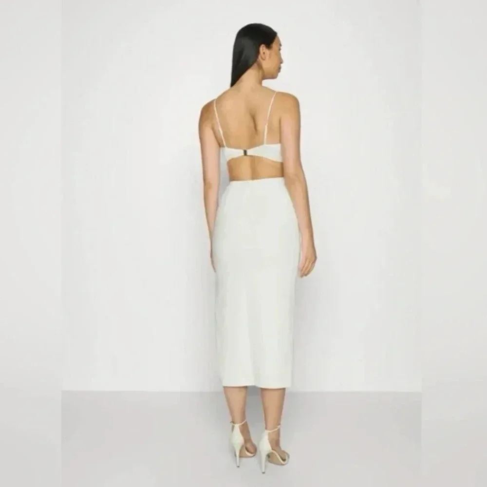 Abercrombie & Fitch Mixed Fabric Cutout Midi Dress - Picture 2 of 12